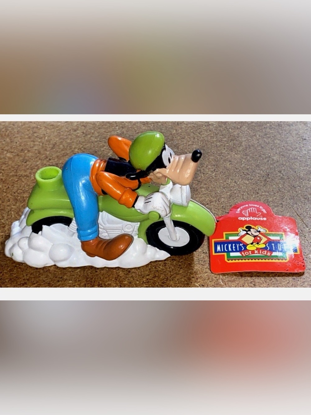 DISNEY VINTAGE MICKEY’S STUFF FOR KIDS GOOFY RIDING MOTORCYCLE PENCIL SHARPENER